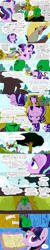 Size: 793x3966 | Tagged: safe, artist:sunibee, color edit, edit, editor:datzigga, imported from derpibooru, part of a set, discord, starlight glimmer, oc, oc:anon, draconequus, human, pony, unicorn, comic:the never-ending story, colored, comic, dialogue, the ride never ends