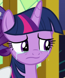 Size: 823x991 | Tagged: safe, imported from derpibooru, screencap, rarity, twilight sparkle, alicorn, pony, unicorn, the last problem, cropped, crying, crylight sparkle, female, frown, mare, offscreen character, sad, solo focus, twilight sparkle (alicorn)