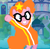 Size: 320x313 | Tagged: safe, edit, edited screencap, imported from derpibooru, screencap, pinkie pie, earth pony, pony, 1000 hours in ms paint, clothes, cosplay, costume, dj lance rock, female, flash game, g4, glasses, hair color edit, logo, mare, ms paint, nick jr., solo, stars, yo gabba gabba, yo gabba gabba!