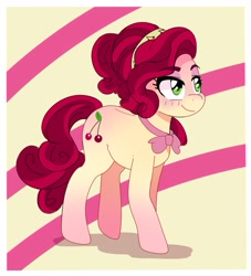 Size: 1331x1463 | Tagged: safe, artist:aaa-its-spook, imported from derpibooru, cherry jubilee, earth pony, pony, bowtie, female, mare, smiling, solo