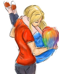 Size: 456x567 | Tagged: artist needed, source needed, safe, imported from derpibooru, applejack, rainbow dash, human, appledash, converse, female, humanized, lesbian, shipping, shoes