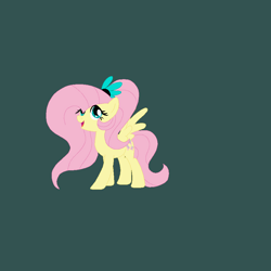 Size: 965x965 | Tagged: safe, artist:circuspaparazzi5678, artist:selenaede, imported from derpibooru, fluttershy, pegasus, pony, base used, base:selenaede, duskyverse, ponytail, simple background, solo