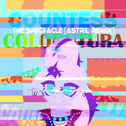 Size: 3000x3000 | Tagged: safe, artist:astril, imported from derpibooru, coloratura, earth pony, pony, the mane attraction, album cover, countess coloratura, distortion, female, females only, glitch art, high res, looking at you, mare, piercing, solo, the spectacle