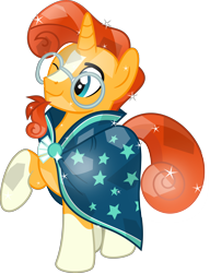 Size: 4728x6148 | Tagged: safe, artist:digimonlover101, artist:shootingstarsentry, imported from derpibooru, sunburst, crystal pony, pony, unicorn, absurd resolution, cloak, clothes, coat markings, crystallized, facial hair, glasses, goatee, male, one eye closed, raised hoof, simple background, smiling, socks (coat markings), solo, stallion, sunburst's cloak, transparent background, vector, wink