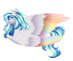 Size: 3000x2508 | Tagged: safe, artist:ohhoneybee, imported from derpibooru, oc, oc only, oc:rainbow soap, pegasus, pony, colored wings, female, high res, mare, multicolored wings, simple background, solo, transparent background, wings