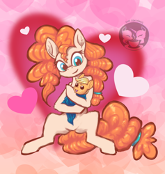 Size: 1058x1118 | Tagged: safe, artist:calena, imported from derpibooru, applejack, baby applejack, pear butter, pony, baby, baby blanket, babyjack, cute, female, filly, filly applejack, foal, heart, hnnng, love, mother and child, mother and daughter, mother's day, simple background, younger