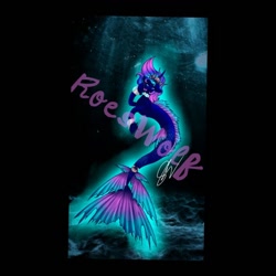Size: 960x960 | Tagged: safe, artist:roeswolfcreations, imported from derpibooru, oc, oc only, merpony, pony, seapony (g4), blue eyes, dorsal fin, fish tail, flowing tail, horn, looking at you, mermay, ocean, seaponified, solo, species swap, swimming, tail, underwater, water