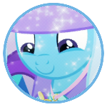 Size: 150x150 | Tagged: safe, artist:hexedits, imported from derpibooru, trixie, pony, unicorn, cape, clothes, female, hat, icon, looking down, mare, smiling, solo, trixie's cape, trixie's hat