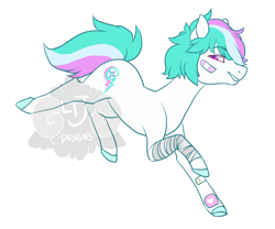 Size: 600x500 | Tagged: safe, artist:lavvythejackalope, imported from derpibooru, oc, oc only, earth pony, pony, bandaid, earth pony oc, female, mare, simple background, solo, white background