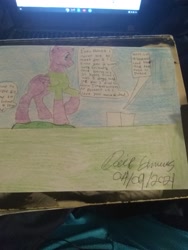 Size: 2448x3264 | Tagged: safe, artist:iloveponies, imported from derpibooru, oc, oc only, alicorn, pony, alicorn oc, cemetery, crying, gravestone, graveyard, high res, horn, photo, signature, solo, speech bubble, wings