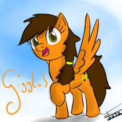 Size: 666x666 | Tagged: safe, artist:crade, oc:giggles, pegasus, pony, female, looking at you, solo, solo female