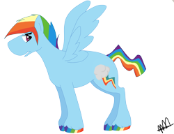 Size: 3261x2508 | Tagged: safe, artist:marmerso, imported from derpibooru, rainbow dash, pegasus, pony, colored hooves, high res, multicolored hooves, rainbow blitz, rainbow hooves, rule 63, simple background, solo, transparent background, unshorn fetlocks