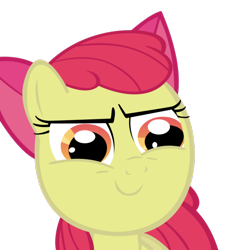 Size: 700x758 | Tagged: safe, imported from derpibooru, apple bloom, earth pony, pony, close-up, evil grin, female, filly, grin, smiling, solo, vector
