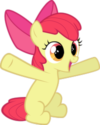 Size: 1280x1601 | Tagged: safe, imported from derpibooru, apple bloom, earth pony, pony, female, filly, happy, solo, spread hooves, vector