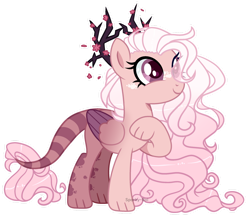 Size: 1280x1112 | Tagged: safe, artist:sparky-boi, imported from derpibooru, oc, oc only, oc:sakura, hybrid, female, interspecies offspring, offspring, parent:discord, parent:fluttershy, parents:discoshy, simple background, solo, transparent background