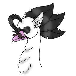 Size: 768x768 | Tagged: safe, artist:agdapl, imported from derpibooru, hippogriff, bust, crossover, hippogriffied, male, medic, simple background, solo, species swap, sunglasses, team fortress 2, transparent background