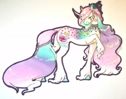 Size: 1920x1505 | Tagged: safe, artist:oneiria-fylakas, imported from derpibooru, oc, oc only, oc:elena nebula naqua, pony, unicorn, female, mare, solo, traditional art