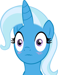 Size: 1053x1362 | Tagged: safe, artist:kyoshyu, imported from derpibooru, trixie, pony, blushing, simple background, solo, transparent background, wavy mouth