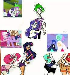 Size: 2472x2662 | Tagged: safe, artist:citi, edit, edited screencap, imported from derpibooru, screencap, pinkie pie, princess celestia, princess luna, rarity, spike, twilight sparkle, alicorn, dragon, earth pony, human, pony, unicorn, baby cakes, between dark and dawn, season 2, season 3, season 9, spike at your service, spoiler:s09, blushing, butt, butt touch, clothes, cutie mark, cutie mark on clothes, cutie mark underwear, diaper on head, face down ass up, female, hand on butt, hawaiian shirt, high res, hoof on butt, humanized, male, mare, moonbutt, out of context, panties, plot, purple panties, purple underwear, pushing, rump push, scene interpretation, screencap reference, shirt, sunbutt, underwear, unicorn twilight, white panties, white underwear