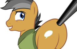 Size: 3077x1984 | Tagged: safe, edit, imported from derpibooru, quibble pants, earth pony, pony, season 6, stranger than fan fiction, butt, high res, male, plot, quibble butts, simple background, solo, stallion