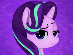 Size: 1024x768 | Tagged: safe, artist:jon080, imported from derpibooru, starlight glimmer, pony, unicorn, female, looking at you, mare, purple background, simple background, smiling, smiling at you, solo