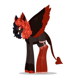 Size: 1280x1280 | Tagged: safe, artist:lilywolfpie, artist:lilywolfpie-yt, imported from derpibooru, oc, oc only, pegasus, pony, clothes, female, horns, mare, pegasus oc, simple background, socks, solo, transparent background, wings