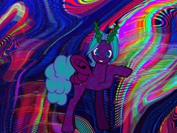 Size: 2048x1536 | Tagged: safe, artist:switchyswap, imported from derpibooru, starlight glimmer, oc, oc only, original species, pony, pony creator, body horror, eldritch abomination, error, female, glitch, looking at you, mare, raised hoof, smiling, solo