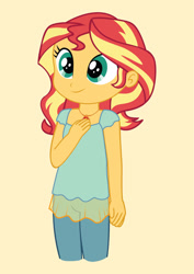 Size: 1280x1810 | Tagged: safe, artist:nightdrawing21, imported from derpibooru, sunset shimmer, equestria girls, cute, female, geode of empathy, girly, magical geodes, preteen, shimmerbetes, solo, vector, younger