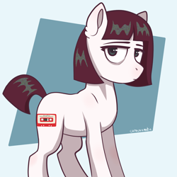 Size: 2000x2000 | Tagged: safe, artist:catachromatic, imported from derpibooru, oc, oc only, oc:rewound tape, earth pony, pony, dark circles, earth pony oc, high res, solo