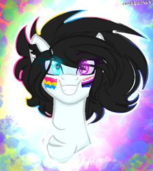 Size: 544x608 | Tagged: safe, artist:janeblood969, imported from derpibooru, oc, oc:jane blood, face paint, heterochromia, pride, pride month