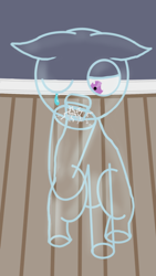 Size: 1080x1914 | Tagged: safe, artist:twinet, imported from derpibooru, oc, oc only, object pony, original species, pony, atg 2021, biting, cracking, crying, glass, glass pony, indoors, inside, newbie artist training grounds, ponified, self harm, sitting, tears of pain