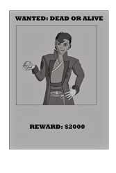 Size: 1600x2400 | Tagged: safe, artist:lullabyjak, imported from derpibooru, capper dapperpaws, human, clothes, commission, dagger, humanized, thief, wanted poster, weapon