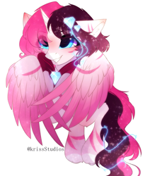 Size: 3103x3783 | Tagged: safe, artist:krissstudios, imported from derpibooru, oc, oc only, alicorn, pony, alicorn oc, diamond, female, high res, horn, mare, simple background, solo, white background, wings