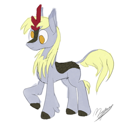 Size: 2000x2000 | Tagged: safe, artist:magnusmagnum, imported from derpibooru, derpy hooves, kirin, female, high res, kirin derpy hooves, kirin-ified, mare, newbie artist training grounds, raised hoof, smiling, solo, species swap