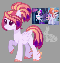 Size: 1280x1344 | Tagged: safe, artist:kokos-adopts, imported from derpibooru, amber laurel, queen novo, oc, crystal pony, hippogriff, hybrid, pony, my little pony: the movie, ponygriff