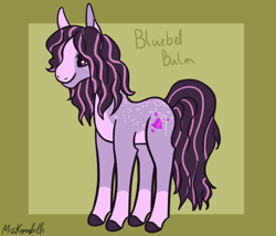 Size: 1750x1500 | Tagged: safe, artist:misskanabelle, imported from derpibooru, oc, oc only, oc:bluebell balm, earth pony, pony, abstract background, colored hooves, earth pony oc, offspring, parent:bandage pony, parent:nurse redheart, parent:nurse sweetheart, parents:sweettumble, signature, solo