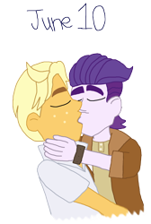 Size: 2000x2985 | Tagged: safe, artist:ktd1993, imported from derpibooru, dirk thistleweed, ragamuffin (equestria girls), equestria girls, 10, gay, high res, kiss on the lips, kissing, male, ragadirk, ragamuffin (g4), shipping