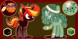 Size: 2476x1248 | Tagged: safe, artist:camikamen, imported from derpibooru, earth pony, pony, unicorn, magma cube, minecraft, ponified, slime cube, teenager