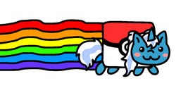 Size: 1000x500 | Tagged: safe, artist:adoptishop, imported from derpibooru, oc, oc:fleurbelle, alicorn, alicorn oc, bow, female, hair bow, horn, mare, nyan cat, rainbow, simple background, transparent background, wings