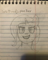 Size: 3024x3780 | Tagged: safe, artist:woodlandpinescent, imported from derpibooru, trixie, pony, high res, lined paper, sketch, solo, traditional art