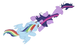 Size: 652x383 | Tagged: safe, artist:benpictures1, imported from derpibooru, imported from ponybooru, rainbow dash, twilight sparkle, pegasus, pony, unicorn, lesson zero, duo, duo female, female, inkscape, mare, simple background, transparent background, unicorn twilight, vector