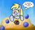 Size: 2000x1700 | Tagged: safe, artist:saburodaimando, imported from derpibooru, derpy hooves, pony, atg 2021, female, filly, food, muffin, newbie artist training grounds, that pony sure does love muffins, younger