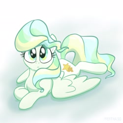 Size: 2048x2048 | Tagged: safe, artist:pfeffaroo, imported from derpibooru, vapor trail, pegasus, pony, cute, female, high res, looking at you, lying down, mare, prone, solo, vaporbetes