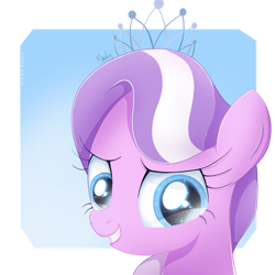 Size: 1024x1024 | Tagged: safe, artist:nnaly, imported from derpibooru, diamond tiara, earth pony, pony, bust, female, gradient background, portrait, solo