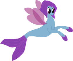 Size: 1280x1070 | Tagged: safe, artist:oceanrailroader, imported from derpibooru, salina blue, seapony (g4), my little pony: the movie, clothes, female, fin wings, fins, fish tail, purple eyes, see-through, simple background, smiling, solo, tail, transparent background, wings