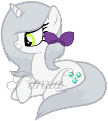 Size: 598x667 | Tagged: safe, artist:ipandacakes, imported from derpibooru, opalescence, pony, unicorn, bow, ponified, ponified pony pets, simple background, solo, species swap, transparent background, watermark