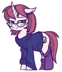 Size: 443x513 | Tagged: safe, artist:shydale, oc, oc only, pony, unicorn, clothes, glasses, simple background, socks, sweater, white background