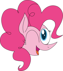 Size: 1735x1933 | Tagged: safe, artist:muhammad yunus, artist:tanahgrogot, derpibooru exclusive, imported from derpibooru, pinkie pie, earth pony, pony, female, looking at you, mare, medibang paint, one eye closed, open mouth, open smile, simple background, smiling, smiling at you, solo, transparent background, vector, wink, winking at you