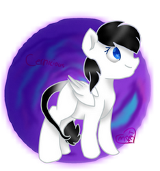 Size: 250x267 | Tagged: safe, artist:midnightgemmy6515, imported from derpibooru, oc, oc only, oc:cernicious, pegasus, pony, blue eyes, cute, female, half-succubus, leonine tail, mare, simple background, smiling, solo, transparent background