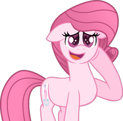 Size: 661x650 | Tagged: safe, artist:muhammad yunus, artist:tanahgrogot, imported from derpibooru, oc, oc only, oc:annisa trihapsari, earth pony, pony, base used, earth pony oc, female, floppy ears, heart eyes, mare, not rarity, open mouth, open smile, simple background, smiling, solo, transparent background, wingding eyes